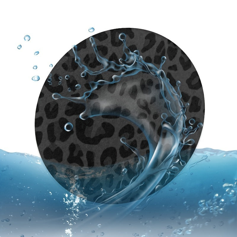 2 Pieces Leopard Car Coasters Non-slip Heat Insulation Cup Holder Accessories