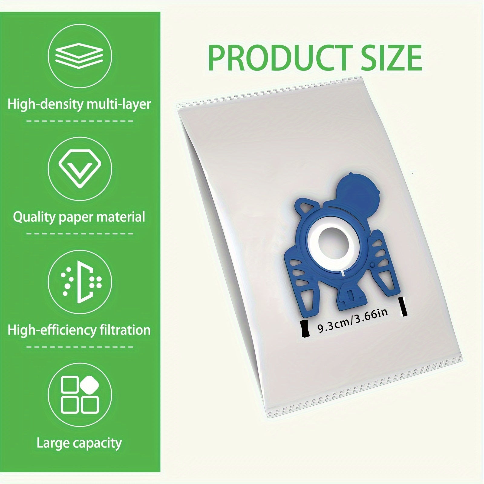 GN Classic C1, Complete C2, Complete C3, S400-S456I/S600-S658/S800-S858/S2000-S2999/S5000-S5999/S8000-S8999 modellari bilan foydalanish uchun mos vakuum tozalagich sumkalari.