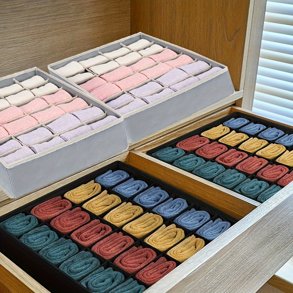 Organizador de cajones de tela plegable para calcetines, ropa interior, corbatas y almacenamiento en armario