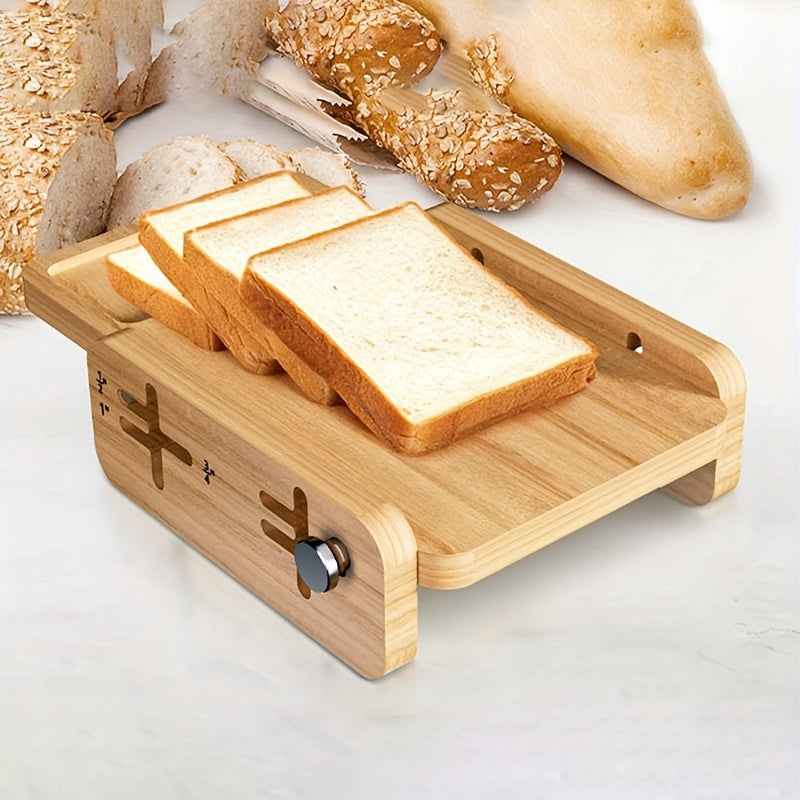 Wooden Bread Slicer with Storage Tray Kitchen Baking Tool