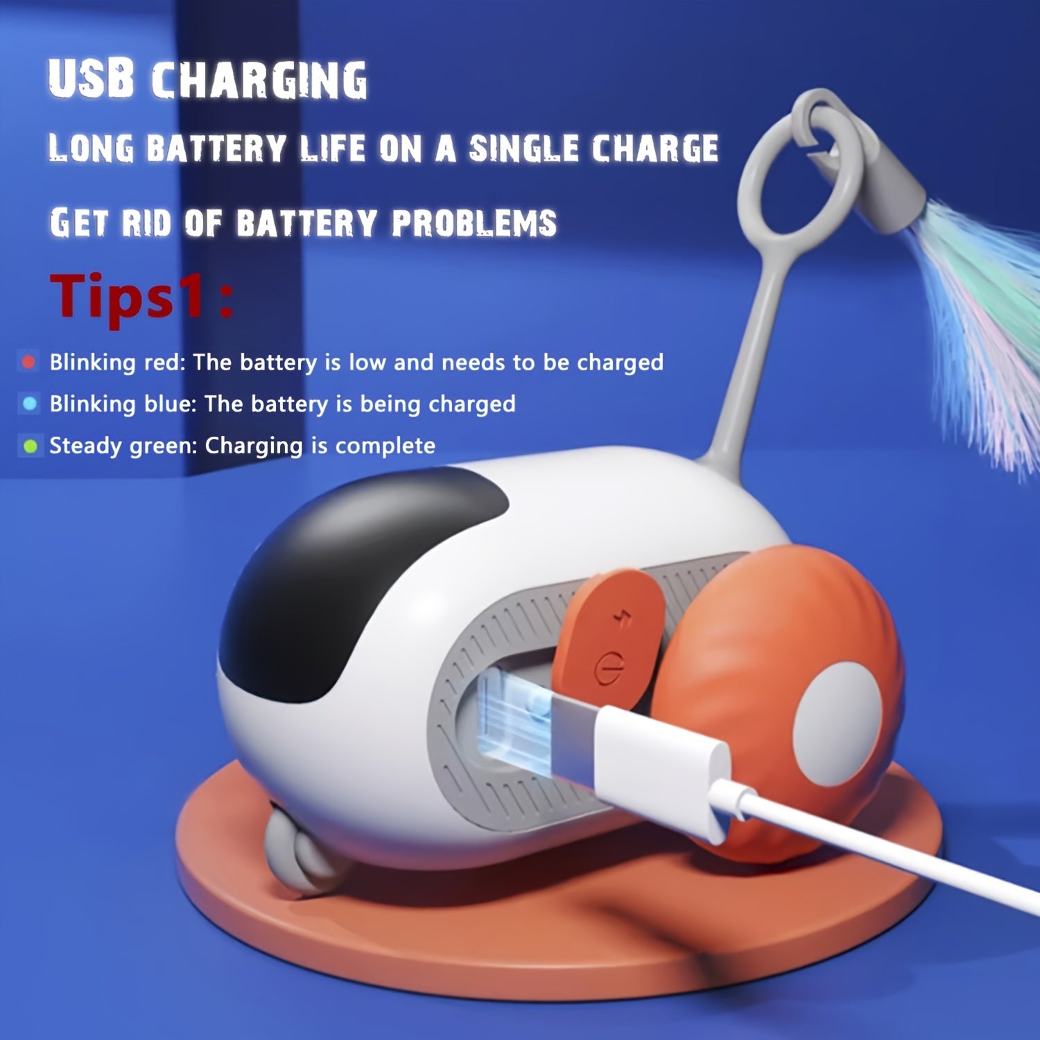 Electric Cat Toy Car with Remote Control and Autopilot Mode for Interactive Play