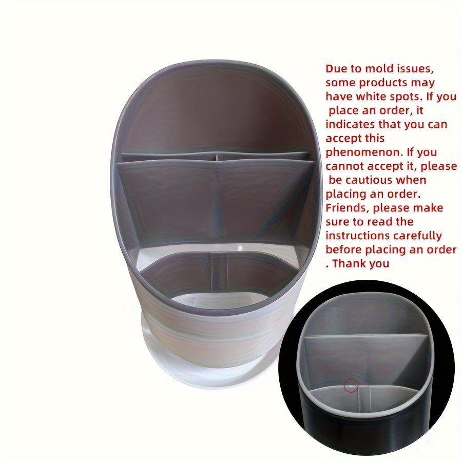 Set of 2 Plastic Kitchen Utensil Holders with Drainage and Flatware Organizer