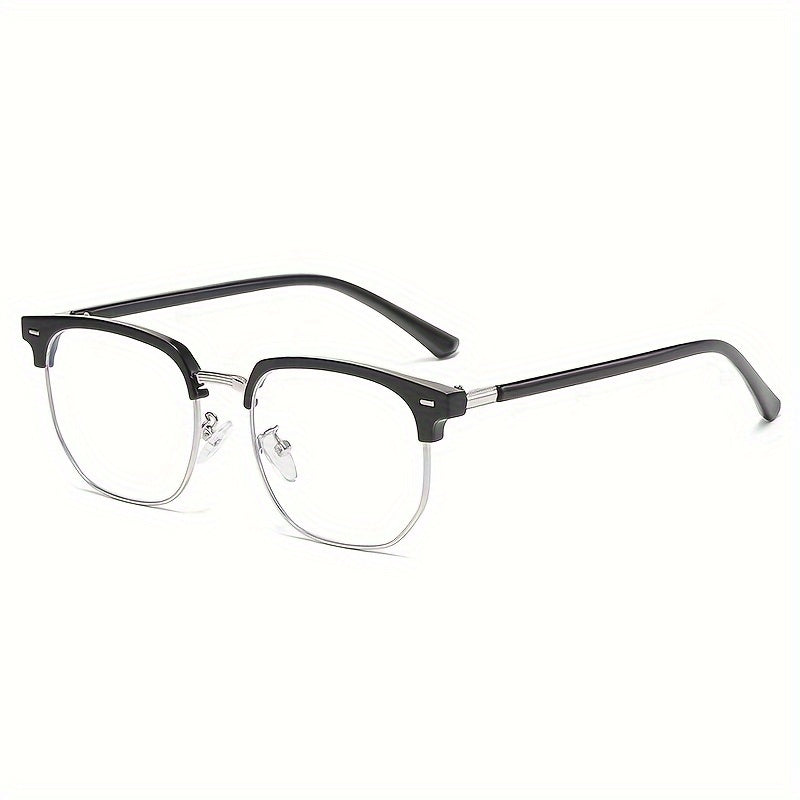 Men's Semi-Frame Sunglasses with Light-Induced Color-Changing Lenses Retro Style for Casual Wear