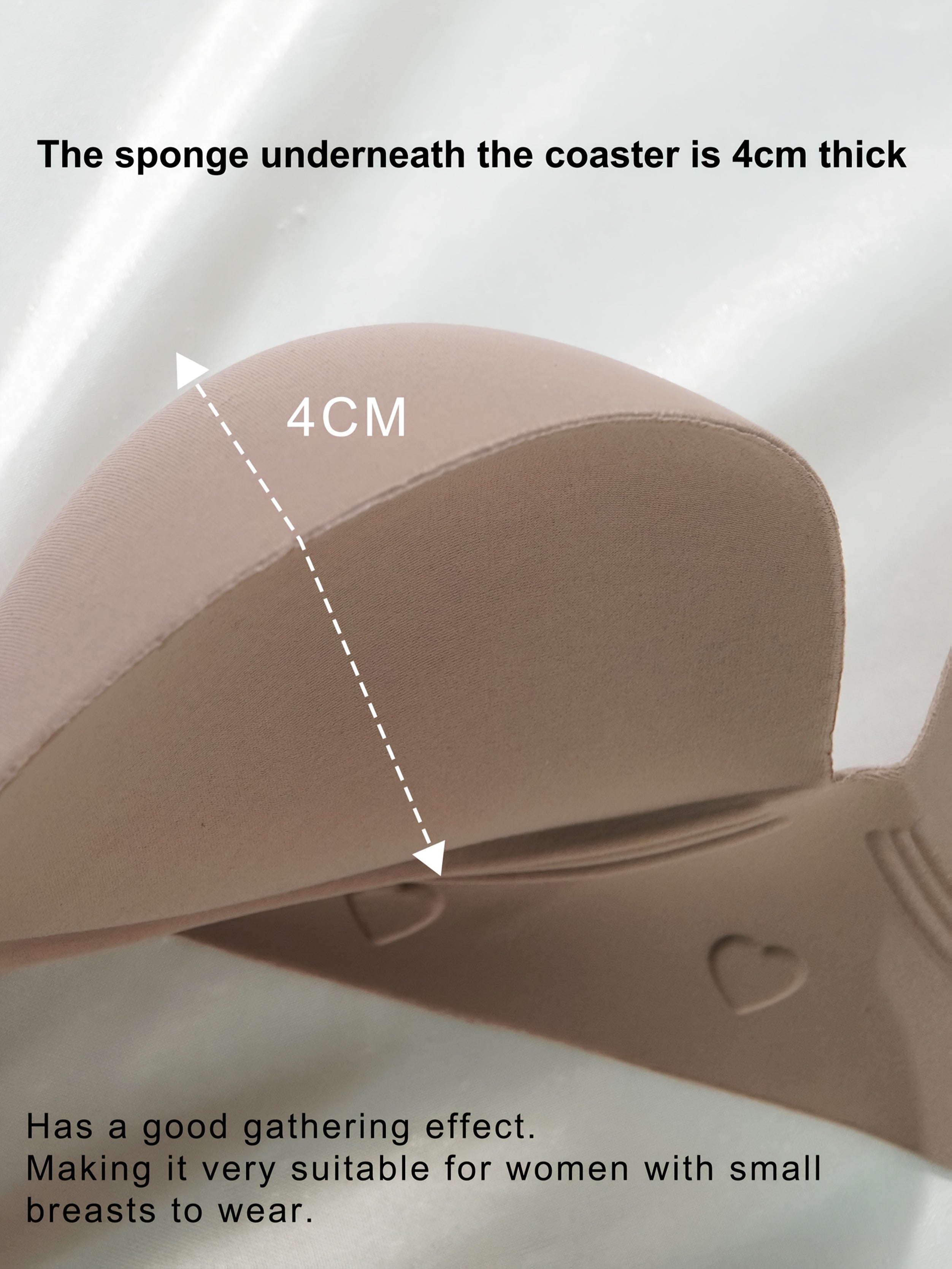 Ayollar uchun uzluksiz yupqa yuqori va qalin pastki U-shaklidagi orqa qismi bo'lmagan qo'llab-quvvatlovchi ko'kraklar