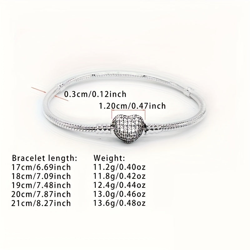 Couple Bracelets with Double-Sided Zirconia Lock Clasp Snake Pattern Jewelry Gift
