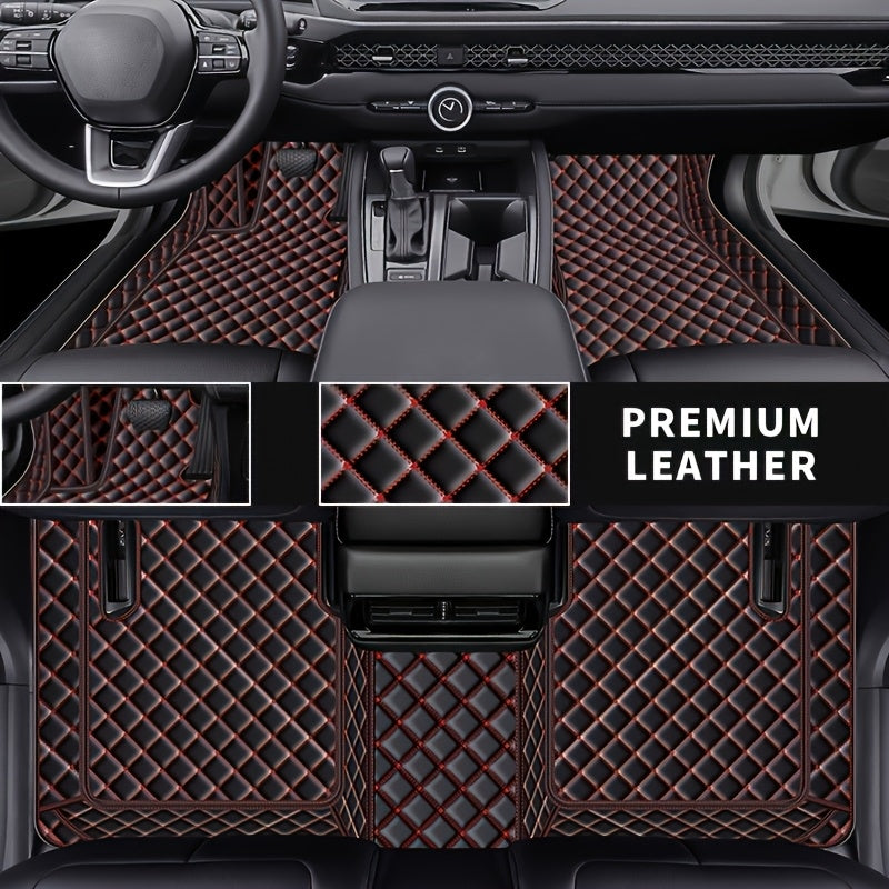 Alfombrilla de suelo para coche de cuero sintético a medida para vehículos de conducción a la izquierda