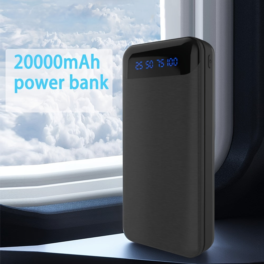 20000mAh Portable Power Bank Fast Charging USB-C USB-A Universal Compatibility Compact Travel Emergency