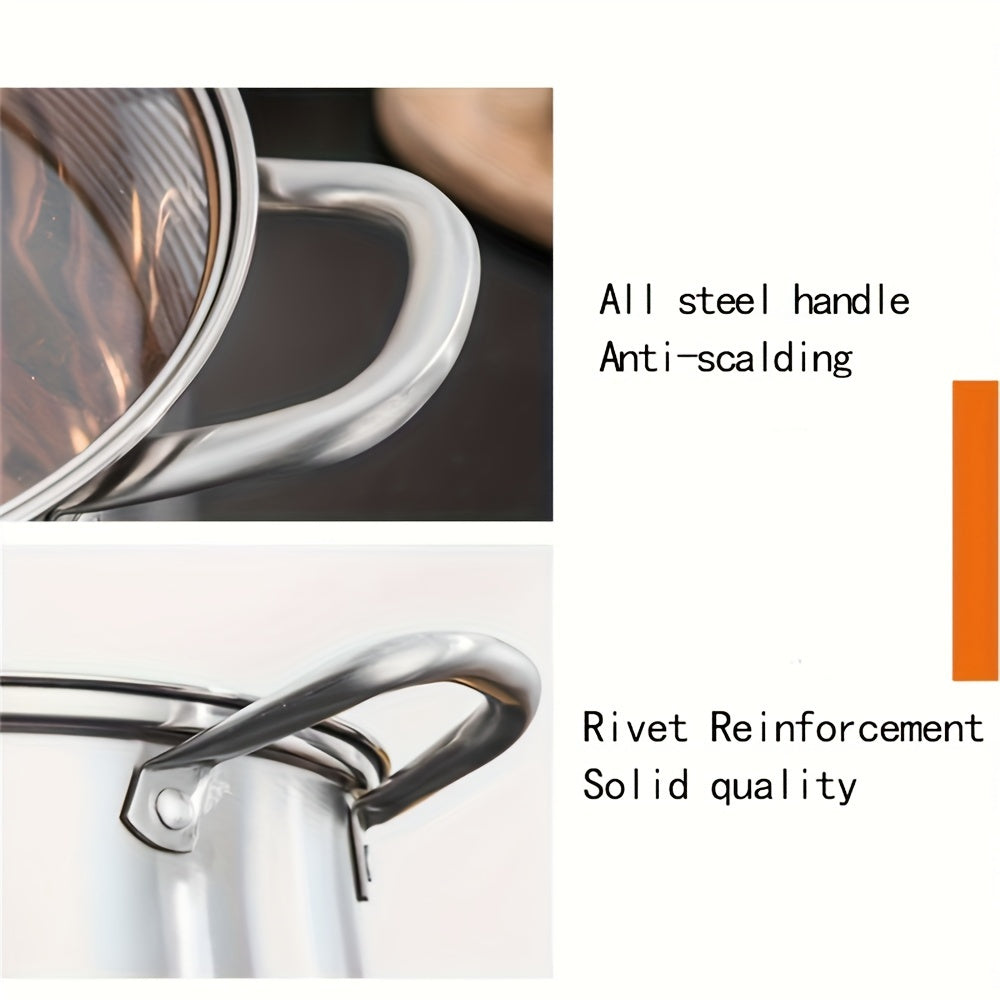 Stainless Steel Soup Pot Set for Camping and Kitchen with 7 Utensils