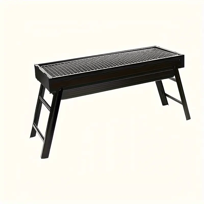 Портативный гриль-барбекю с открытым пламенем, регулируемые ножки, прочная металлическая рама для приготовления на открытом воздухе