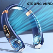 Portable Neck Fan with LED Display, 5-Speed Adjustable Cooling, USB Rechargeable for Home Office Outdoor Cycling