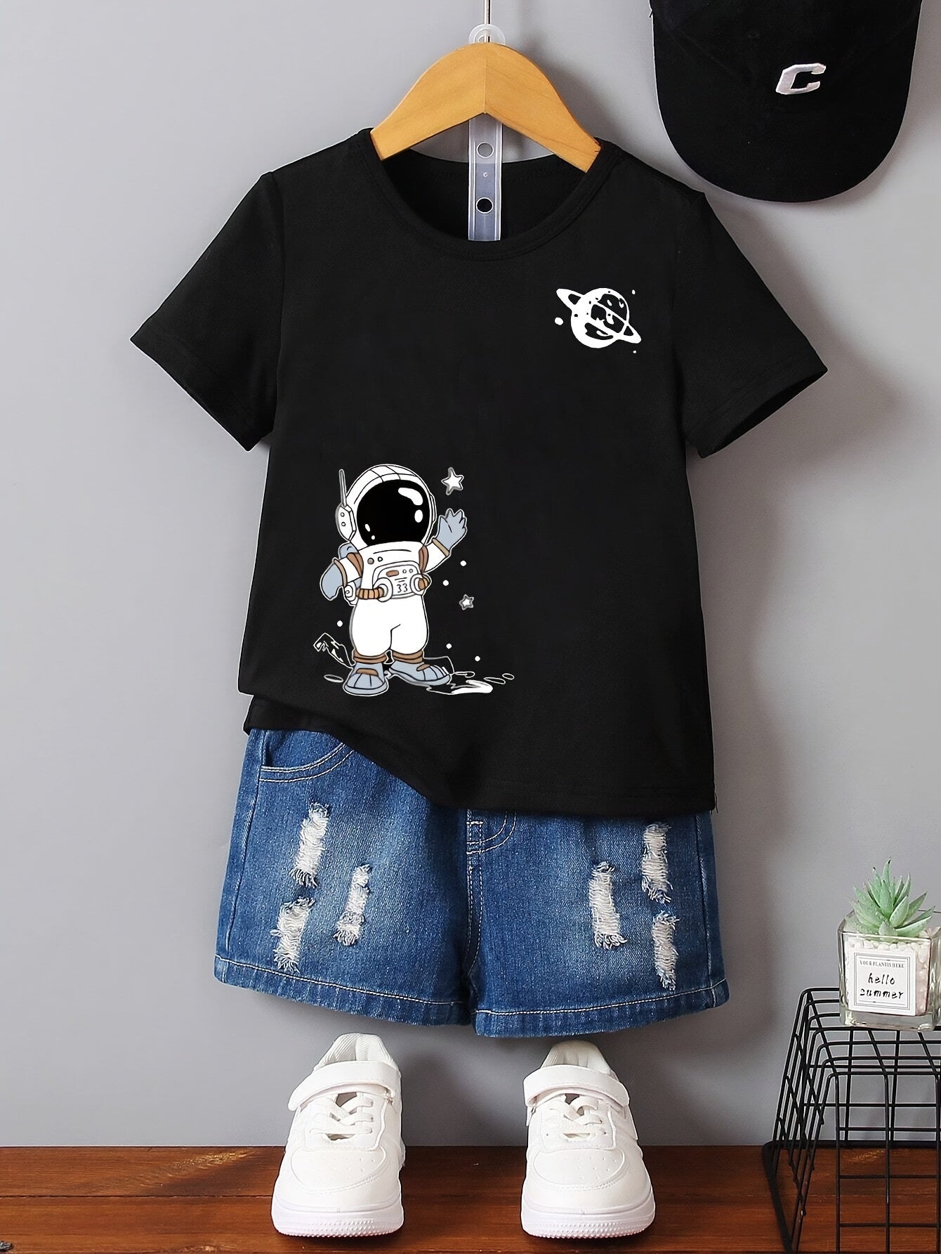 Boys' Casual T-Shirt for Kids Summer Solid Color Crew Neck Polyester