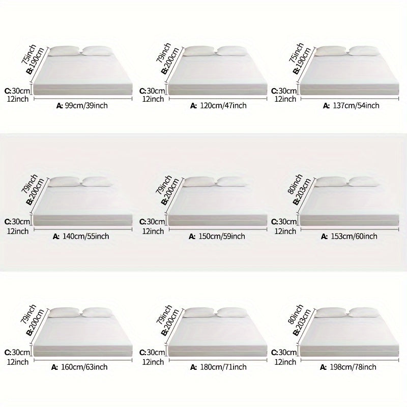 Waterproof Fitted Sheet Dust and Stain Resistant Machine Washable for Bedroom and Hotel