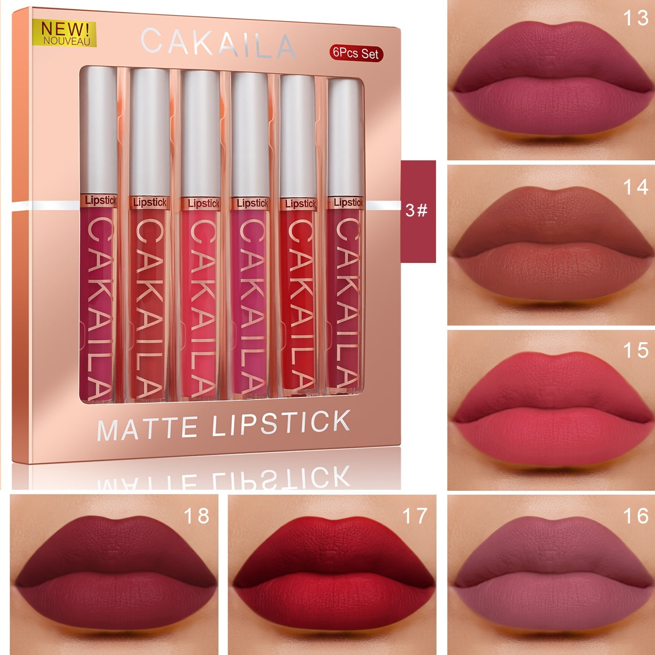 Set de 6 glosses labiales para mujer, hidratantes y humectantes, colores variados