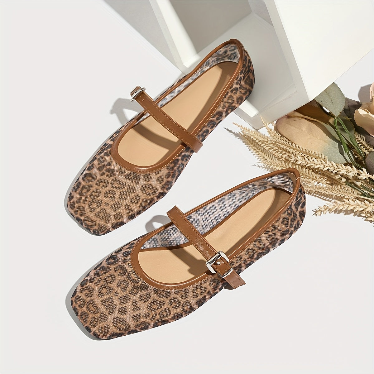 Женские балетки с леопардовым принтом, дышащая сетка, обувь на slip-on