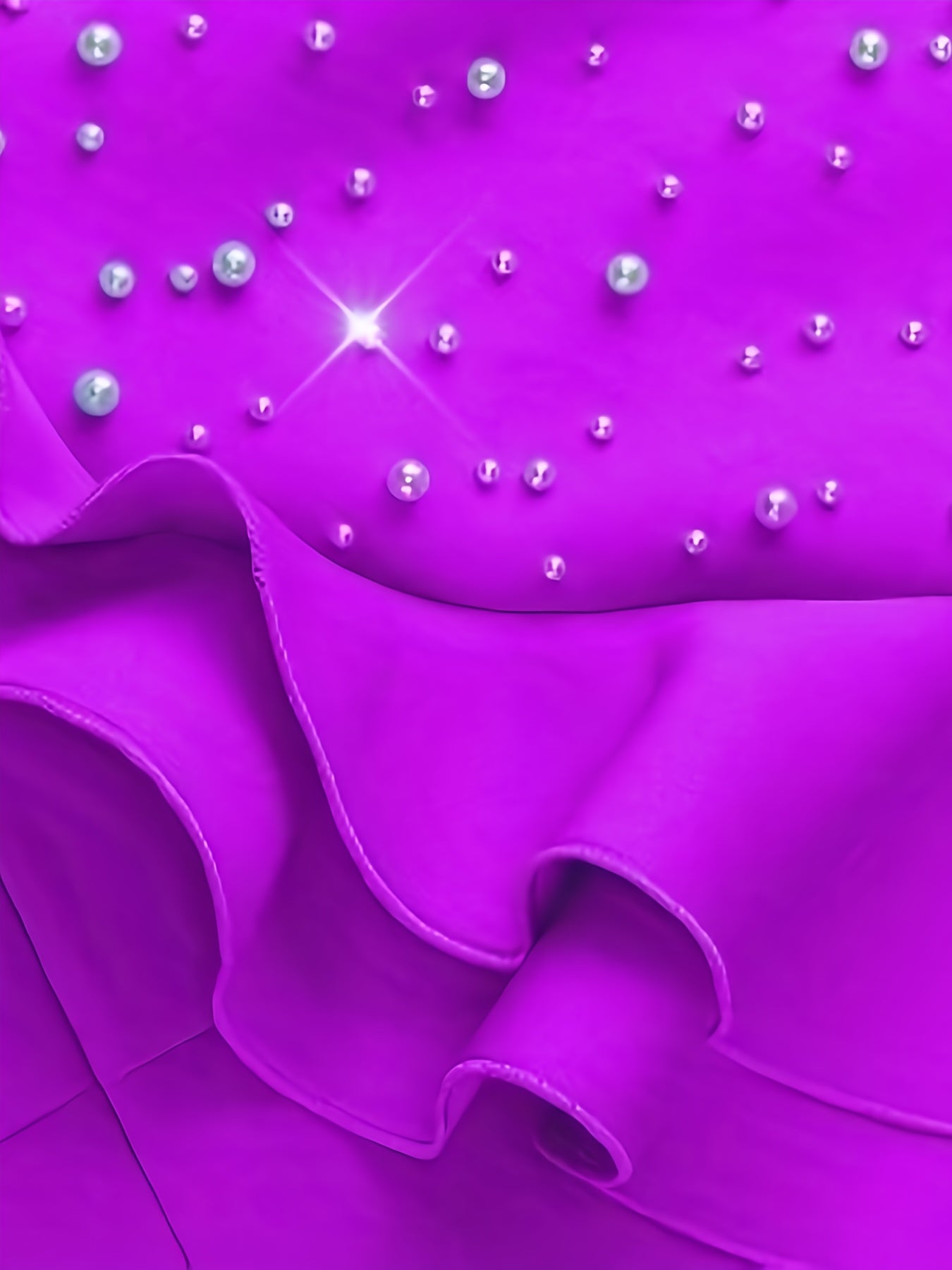 Women's Beaded Ruffle Shoulder Gauze Bodycon Evening Dress Long Sleeve