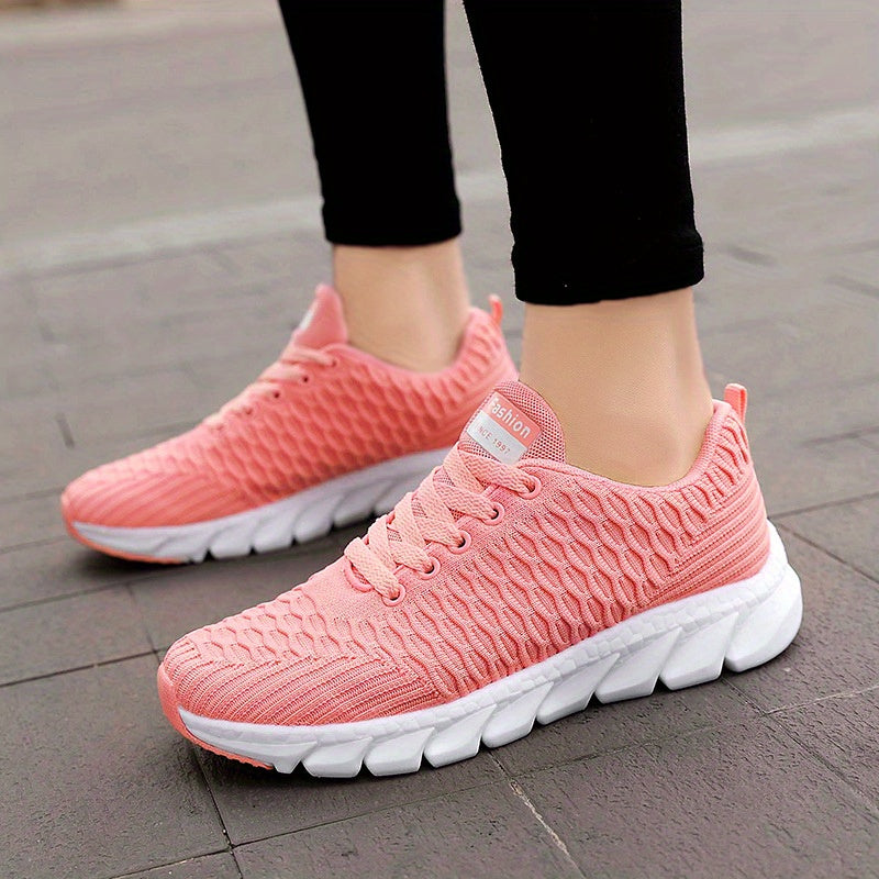 Zapatillas transpirables de malla para mujer, slip-on, para correr, blancas