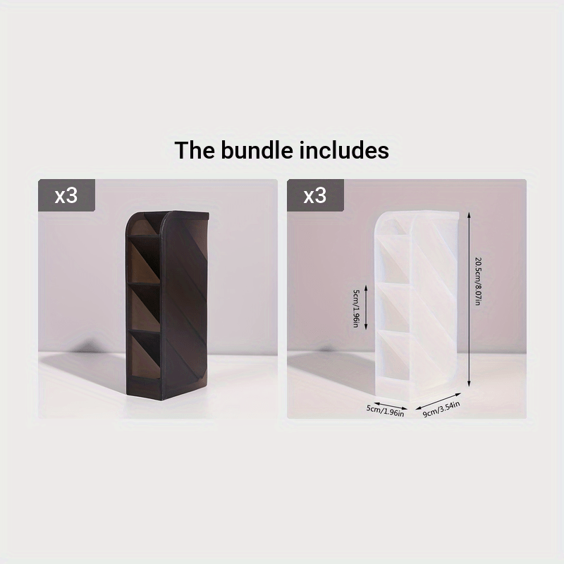 4-Compartment Vertical Desk Organizer with Slant Insert Space-Saving Plastic Storage