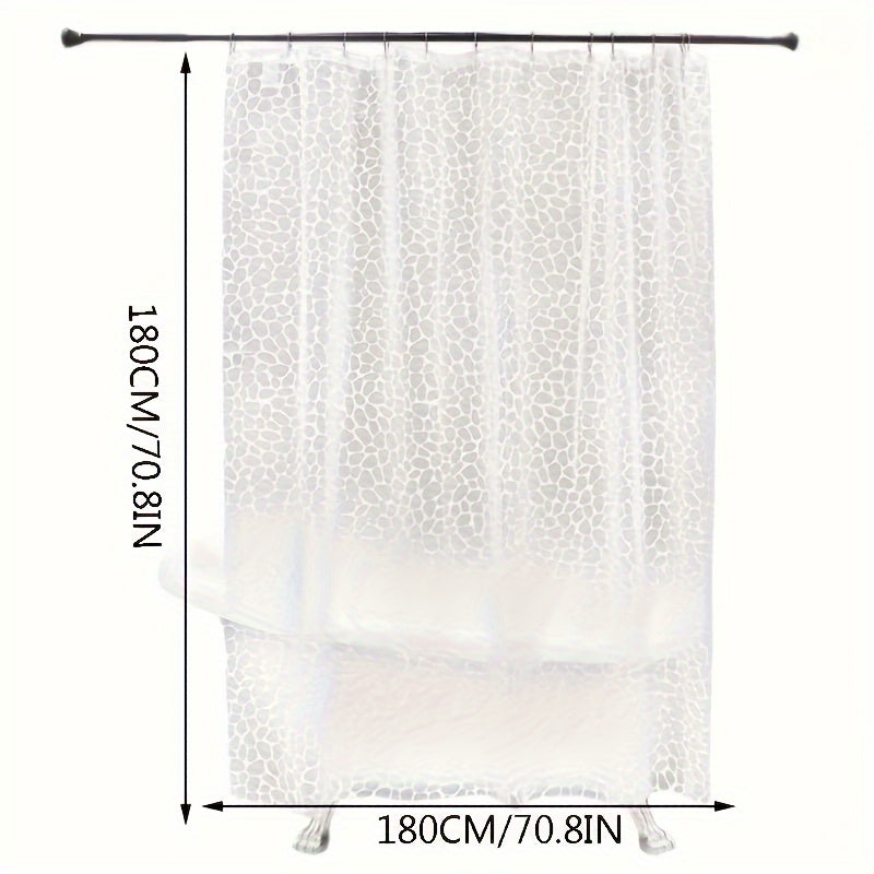 Pebble Pattern Waterproof Vinyl Shower Curtain 179.83cm x 179.83cm