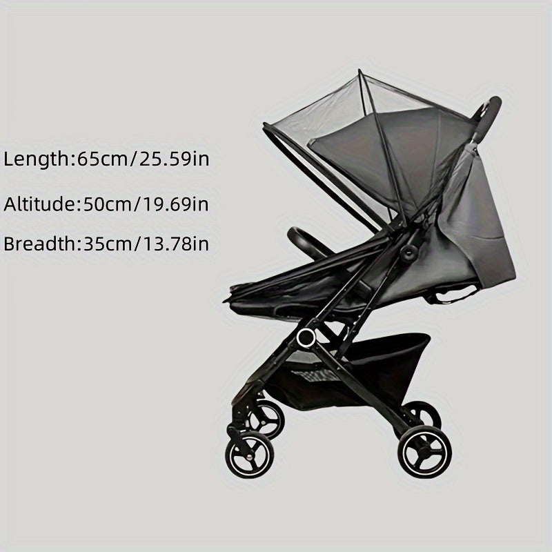 Baby Stroller Mosquito Net Canopy Accessories Black Polyester for 3 Years+