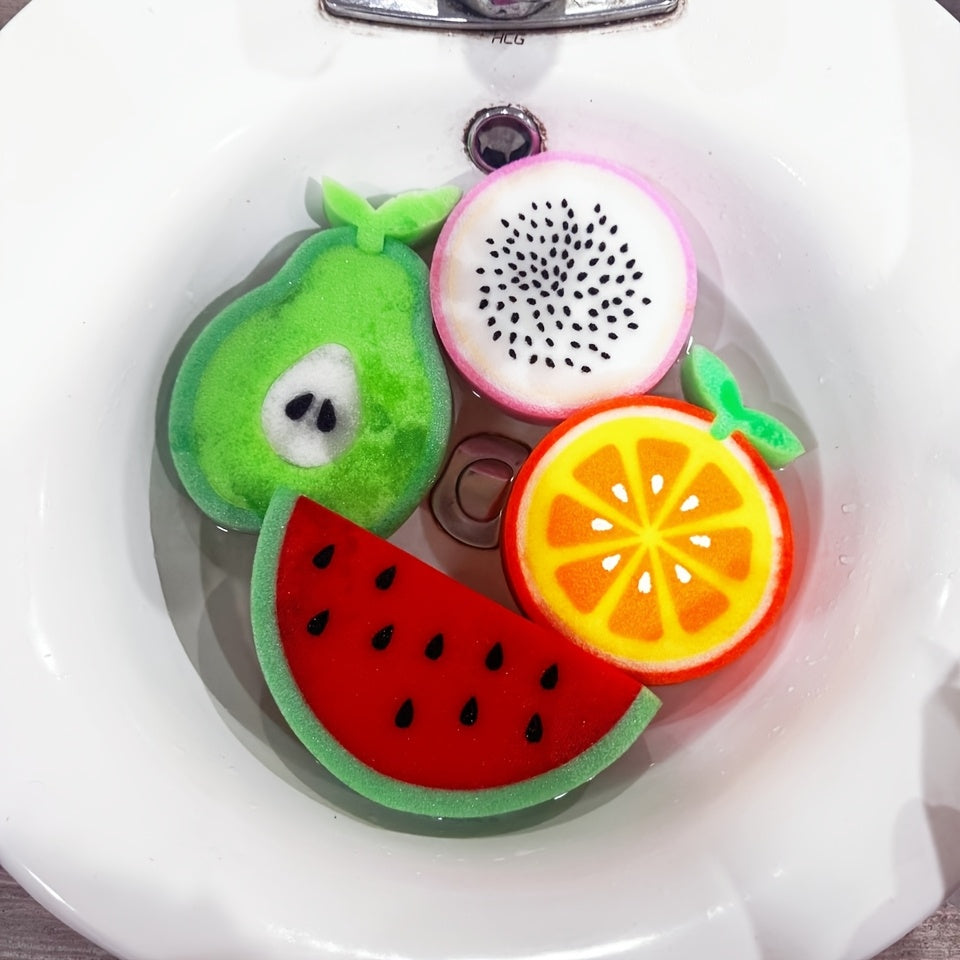 4 ta meva shaklidagi tozalash gubkalari poliuretan materialidan tayyorlangan. Ushbu ko'p maqsadli tozalash padlari oshxonada, hammomda, idishlarda, avtomobil yuvishda va supermarketda foydalanish uchun mukammaldir. To'plamda nok, apelsin, ajdar meva va