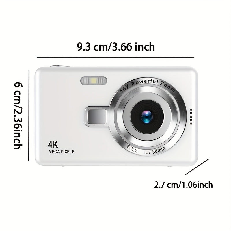 Cámara digital de alta definición con pantalla LCD, enfoque automático, fácil de usar para fotos y videos, con tarjeta de memoria opcional de 32G