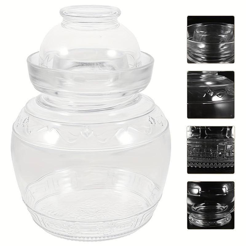 Glass Fermentation Jar with Wide Mouth and Sealable Lid for Sauerkraut and Kimchi