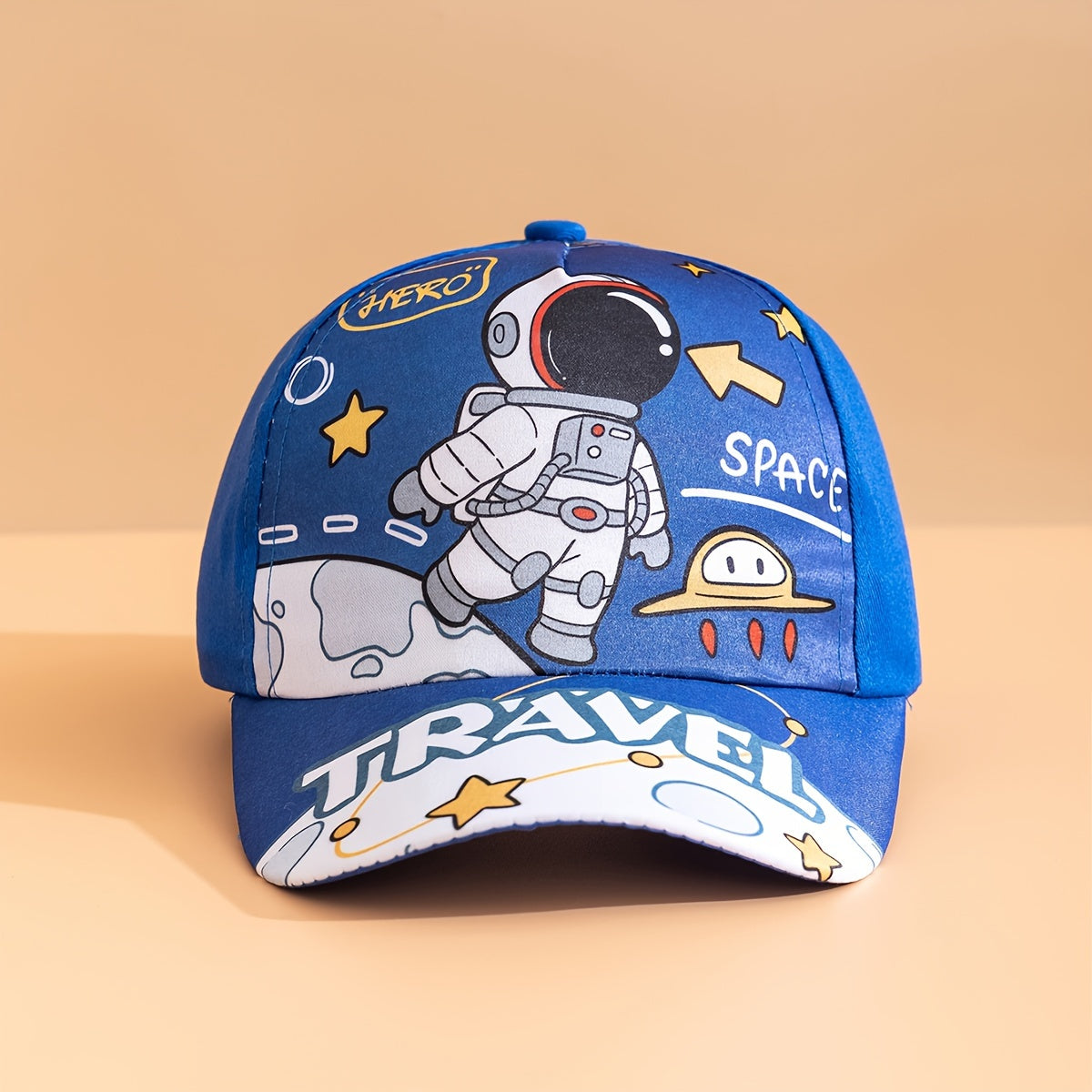 Kids Boys Astronaut Star Pattern 2-Piece Set Baseball Cap Sling Bag Breathable Polyester Ages 3-14