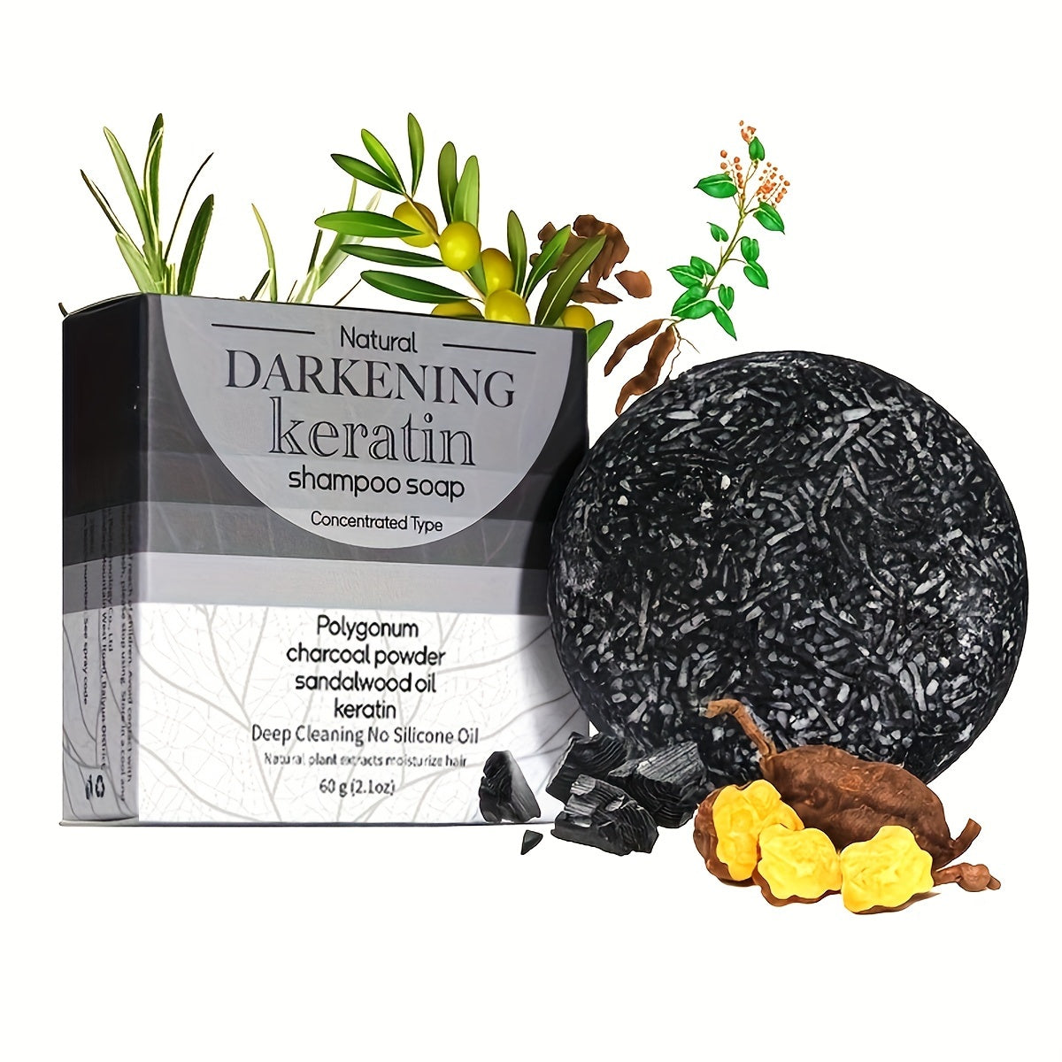 Unisex Black Soap with Egg White and Polygonum Multiflorum for Oily Skin