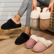 Ayollar uchun mo'ljallangan yumshoq fleece bilan qoplangan uy poyabzali, tormozsiz EVA taglik bilan ichki uy poyabzali