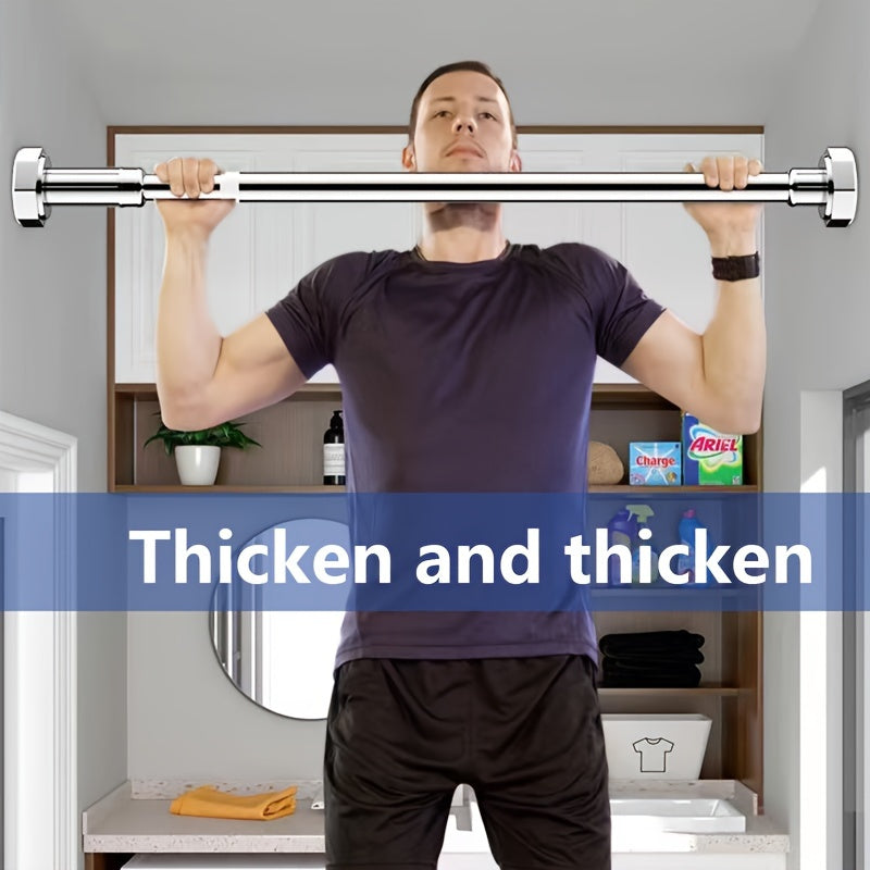 Adjustable Stainless Steel Clothes Rod No-Drill Installation for Balconies and Wardrobes