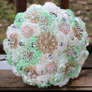 Wedding Bouquet Satin Rose with Rhinestone Details