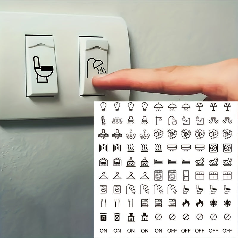100 Transparent Switch Labels for Lights Fans Heaters Waterproof Oil Resistant