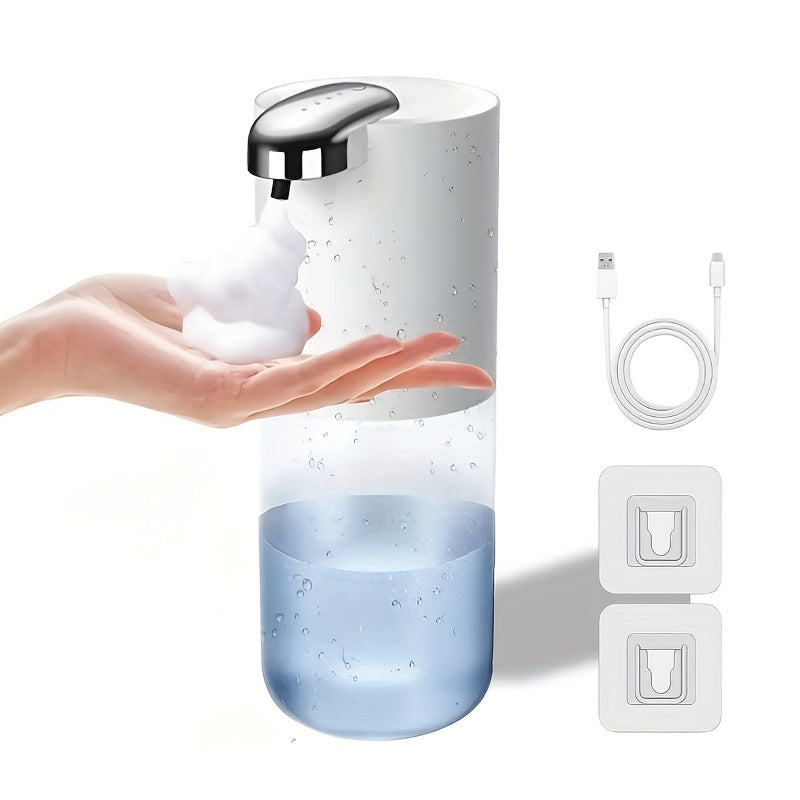 Wall-Mounted 380ml Touchless Soap Dispenser with USB Rechargeable Battery and Multi-Level Foaming