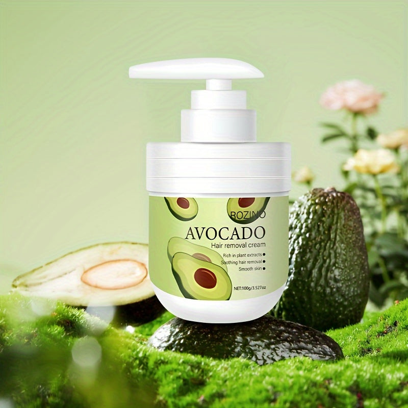 Plant-Based Avocado Hair Removal Cream for All Skin Types Painless Residue-Free
