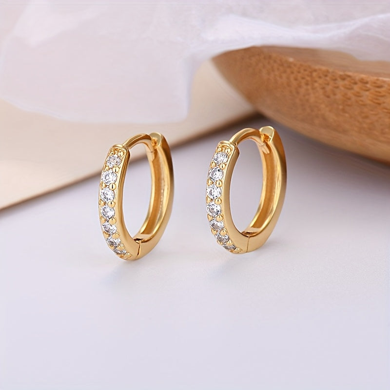Women's Slim Micro-Inlaid Steel Ear Clips Small Elegant Trendy 1cm