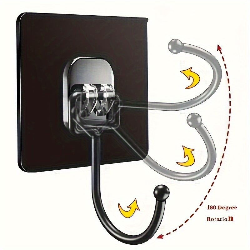 Ganchos de pared reutilizables de acero inoxidable para colgar abrigos, toallas, gorros de ducha, paquete de 2 o 5