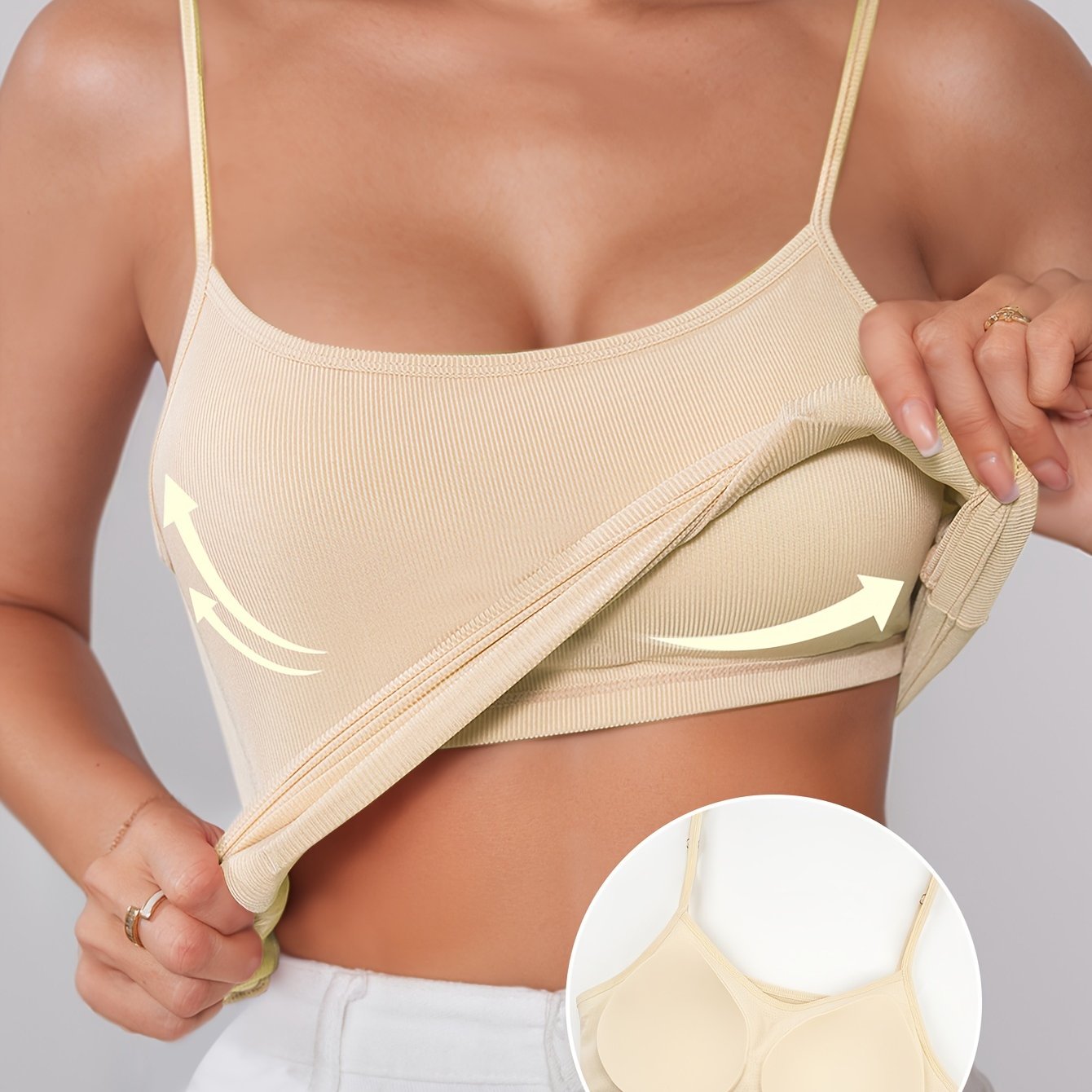 Women's Seamless Padded Vest Top and Breathable Cami for Lingerie