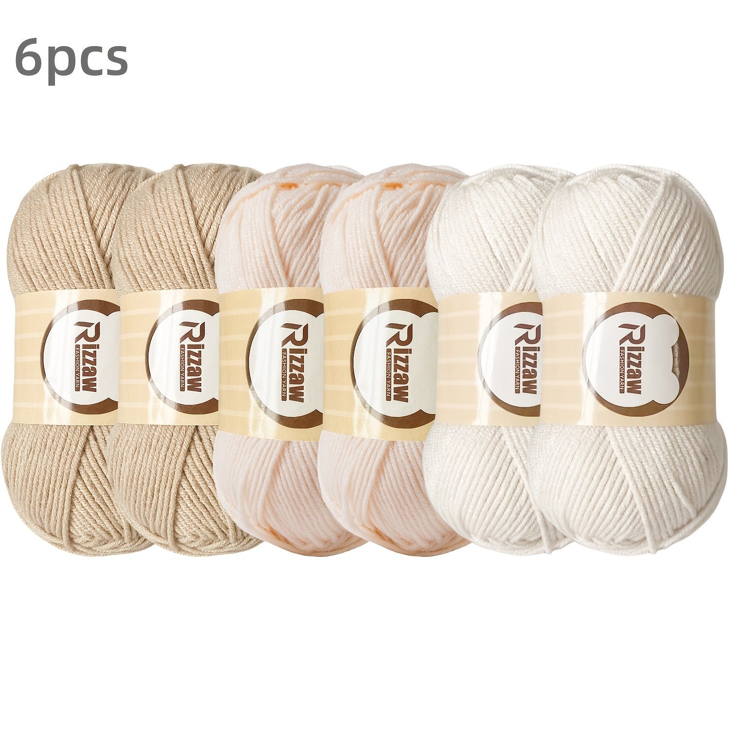 Six Soft Acrylic Yarn Bundles for Crochet and Knitting Valentine's Day Gifts