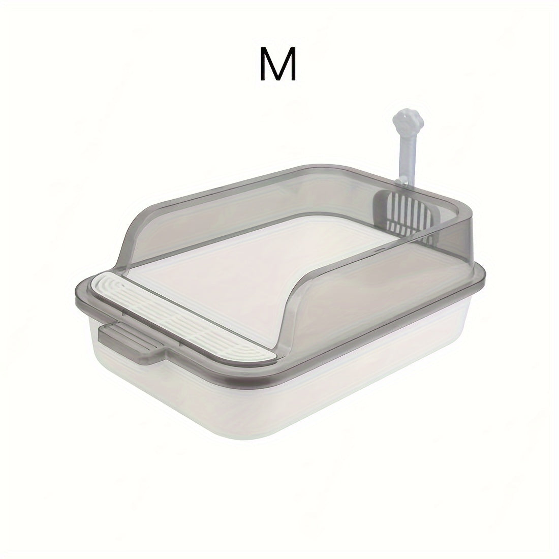 Rectangular Plastic Cat Litter Box with Removable Cover and Raised Edge