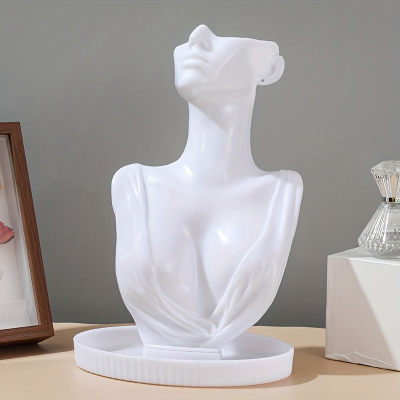 Пластиковая подставка для украшений с лотком для ожерелий и серег, домашний декор, подарок