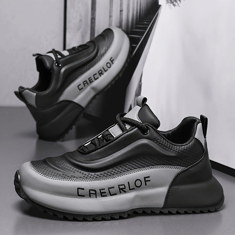 Мужские кожаные кроссовки с противоскользящей подошвой для отдыха и спорта