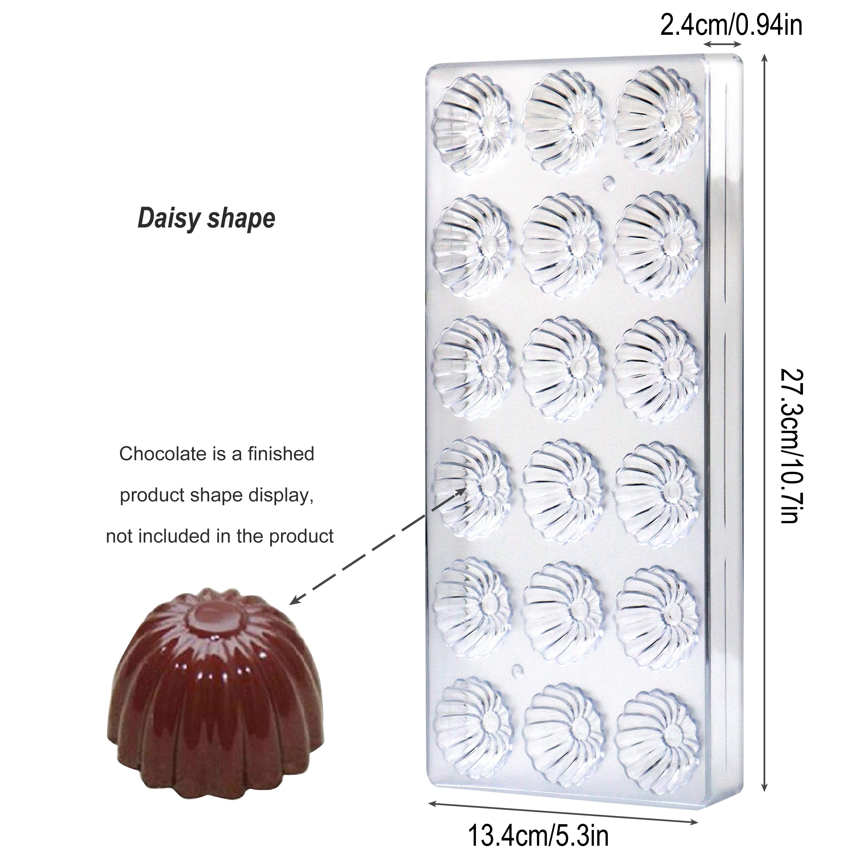 Plastic Chocolate Molds Set BPA-Free Heart Egg Bar Diamond for Mousse Jelly Candy