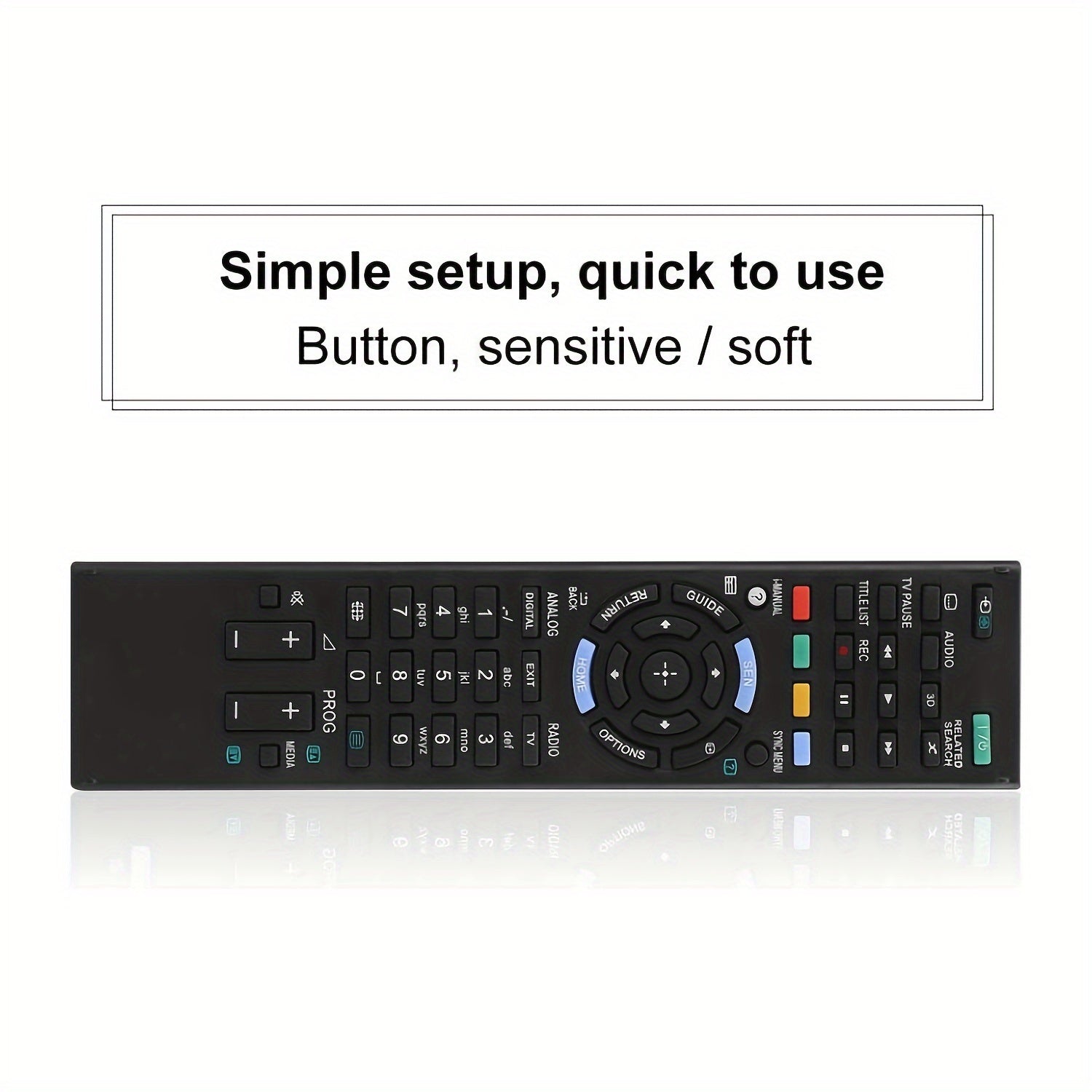 Control remoto universal para televisores inteligentes Sony alimentado por batería de plástico de reemplazo