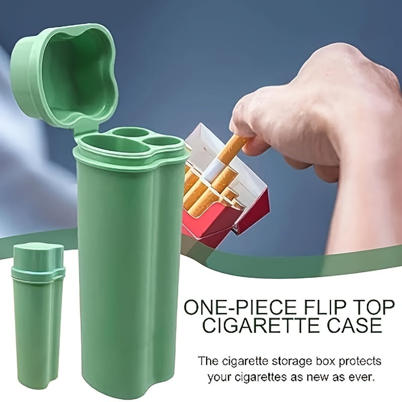 Unisex Metal Cigarette Case with Fire Starter Dual Compartments Random Color