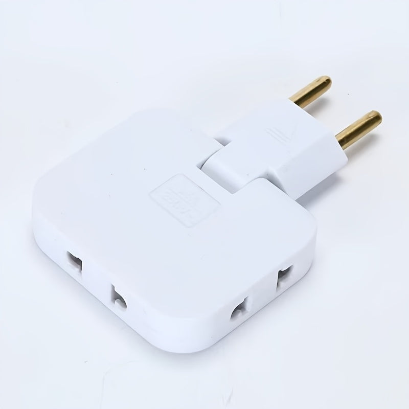 2pcs Travel Power Adapter European Plug with 180° Rotation for Spain South Korea Compact Lightweight