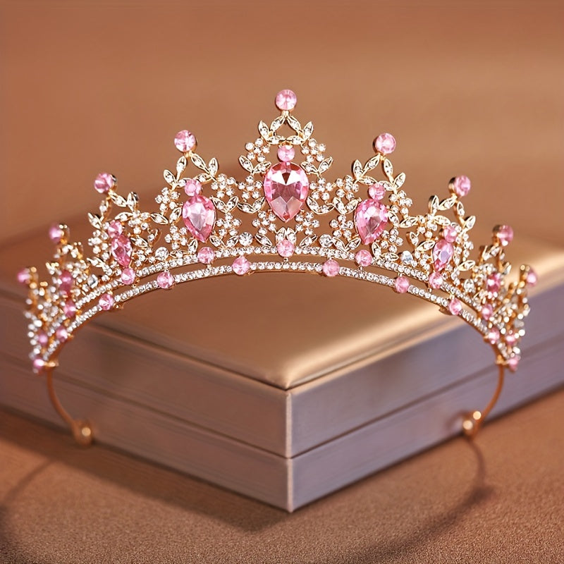 Wedding Bridal Crown Headpiece with Rhinestones and Crystals for Women and Girls