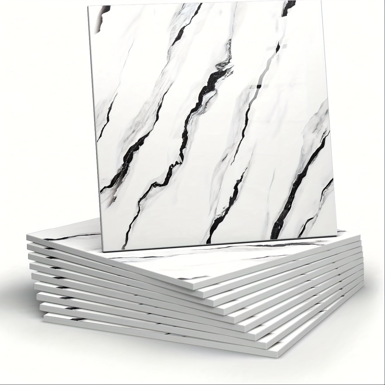 10 шт. мраморных панелей для стен с самоклеящимся водонепроницаемым покрытием для ванной комнаты, кухни, гостиной 29,97 см x 29,97 см