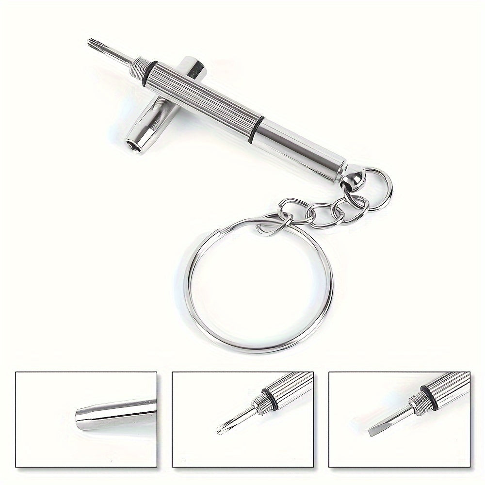 Steel Glasses Screwdriver Set with Keychain for Watch and Eyeglass Repair