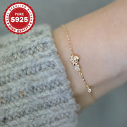 Women’s Rose Heart Bracelet 18K Gold-Plated S925 Silver Zirconia Hypoallergenic