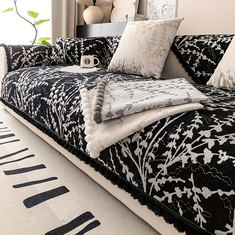 Chenille Jacquard Sofa Cover Non-slip Anti-Cat Scratch All-Season Furniture Protector
